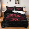 SHEIN jogo de cama de três peças decoração de feriado Dia dos Namorados impressão digital quarto decoração de casa jogo de cama de três peças