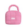 Linda Bolsa de Almacenamiento Cuadrada Acolchada Color Caramelo Algodón Suave Portátil Bolsa de Cosméticos Gran Capacidad Bolsa de Artículos de Aseo Portátil