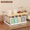 Estante de almacenamiento de escritorio para cafetera, juego de té, portavasos, especias de cocina, bocadillos, estante de almacenamiento multicapa estilo cajón para escritorio de oficina
