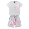 Transfronterizo Daifa SynaWord Calle Principal Hip Hop Estampado en Espuma Manga Corta Pantalones Cortos Traje Casual Hombre Hip Hop Americano Camiseta