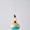 Lámpara Colgante de Noche Color Crema Estilo Francés Dopamina Memphis Colorida Lámpara Colgante para Habitación Infantil Lámpara Colgante de Cristal para Barra