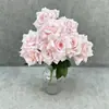 Flor de simulação flor de rosa artificial 9 cabeças buquê de rosa com diamante simulação com folhas decoração de casamento decoração de casa flor artificial