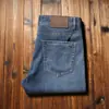 Estação europeia primavera e verão fino lyocell tencel respirável gelo oxigênio fibra fresca lavado stretch reto slim jeans