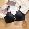 Algodón Antibacteriano de Látex Lencería Femenina Estilo Delgado Recogido para Busto Pequeño Sin Imanes Soporte Suave Chica Pura Deseo Sujetador Transfronterizo