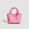 Mini Bolso Tejido a Mano con Acabado de Alta Gama, Bolso de Mano de Moda con Correa de Cadena, Color Sólido, Bolso Cruzado Sencillo para Madre e Hija para Mujeres