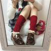 Coberturas de Bota Tricotadas Estilo Coreano Outono e Inverno, Meias Curtas de Renda Folha, Proteção para o Tornozelo, Cor Pura, Coberturas de Pé Quentes Modernas e Versáteis
