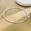 Tobillera de Plata de Ley S925 Estilo Fresco de Celebridad de Internet para Mujeres con Efecto Súper Brillante, Diseño Ajustable Chispeante, Exquisita Cadena para Tobillo