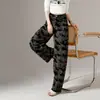 Calça jeans larga camuflada estilo americano para outono para mulheres, cintura alta, modeladora, solta, versátil, calça reta estilo workwear