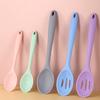 Colher de silicone vaza mais tamanho da colher mexer tempero salada mais peça única tudo incluído utensílios de cozinha cores nórdicas