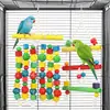Brinquedo de papagaio: Blocos de construção estilo cascata, gaiola decorativa de corda com bola de videira, brinquedo de escalar e roer para papagaios grandes, médios e pequenos