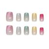 Uñas hechas a mano prefabricadas ojo de gato arcoíris coreanas lindas dopamina girly estilo ins europeo y americano arte de uñas desmontable 30