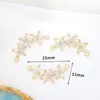 Accesorios para pulseras, collares, joyería DIY versátiles y creativos, colgante geométrico con circonita de rhinestone microincrustada, chapado en cobre de oro real 18K
