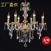 Candelabro estilo americano, lámpara de dormitorio, lámpara de sala de estar, lámpara de araña redonda de cristal de cristal y hierro forjado vintage estilo europeo, accesorios de iluminación Zhongshan