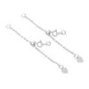 Cadena de Extensión de Perlas Ajustable de Oro Real 18K que Conserva el Color, Cadena de Cola con Colgante de Corazón, Accesorios DIY de Cadena Extendida