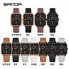 Relógio de Pulso Quartz Tendência Marca Sanda Calendário Simples Quadrado Masculino e Feminino com Pulseira de Couro Relógio à Prova d'Água Atacado