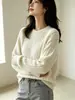 Suéter de punto trenzado de cuello redondo estilo coreano para mujer, nueva colección otoño/invierno, elegante y versátil, jersey base de ajuste holgado