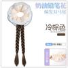 Peluca Trenza Niños Verano Refrescante Viento Cremoso Cabello Intestino Grueso Anillo para el Cabello Trenza Doble Larga Accesorios para el Cabello Peluca de Cola de Caballo Artificial