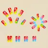 Pegatinas para Uñas Cuadradas de Longitud Media con Patrón de Loro Rojo, Pegatinas para Uñas de Moda Europeas y Americanas, Removibles y Portátiles