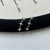 Pendientes de Estrella de Cuatro Puntas de Plata de Ley S925 con Circonita para Mujer Nicho de Lujo de Gama Alta Accesible Elegantes Versátiles Nueva Tendencia en Pendientes
