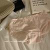 Ropa interior cómoda y transpirable de estilo japonés, bonita y fresca, con pequeñas flores, sencilla, de algodón y orejas de madera para mujer, para estudiantes y niñas.