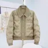 Jaqueta Acolchoada de Algodão de Alta Qualidade Estilo Francês com Lapela Leve para Mulheres Outono e Inverno Moda Retrô Casual Jaqueta de Algodão Quente