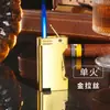 Isqueiro Azul Criativo à Prova de Vento com Dupla Chama e Bom Acabamento, Direto para o Isqueiro de Metal Celebridade da Internet como Presente para Seu Namorado