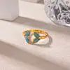 Anillo Cruzado de Acero Inoxidable Chapado en Oro de 18 Quilates, Estilo Nuevo Europeo y Americano, para Mujer, Versátil para el Uso Diario, Joyería de Anillo Abierto Simple y a la Moda
