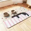 Tapete para alimentar mascotas para gatos y perros, tapete absorbente de secado rápido, tapete antideslizante resistente a la suciedad, lindo tapete de piso de tierra de diatomeas con caricaturas