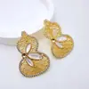 Nueva Joyería DIY de Perlas con un Toque de Alta Gama, Diseño Hueco, Chapado en Cobre con Oro Real, Base en Blanco Semi-terminada para Broche Colgante