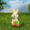 Novo Coelho Rabanete Micro Paisagem Bonsai Suculentos Mini Enfeites Animais Fofos Pequenos Enfeites Decorações