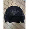 Comercio Exterior Europeo y Americano Suéter Tejido Jacquard Rayado Retro Cuello Redondo Manga Larga Suéter Holgado Retro Y2K