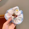 Scrunchie casual estilo coreano para mulheres, elástico de cabelo com laço de alta qualidade, alta elasticidade, elástico durável, acessório de cabelo fofo