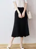 Novedad Primavera Verano 2026 Estilo Mujer Cintura Alta Color Sólido Diseño 6 Piezas Falda Holgada Casual Ropa de Trabajo Falda de Punto
