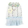 Cachorro Hippie Estilo Pastoral Roupa para Pet Primavera e Verão Fina Respirável Vestido Vazado com Encaixe para Guia para Cães Pequenos