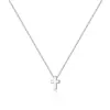 Corrente de Caixa de Aço Inoxidável Pequena Mini Cruz Colar Corrente de Cruz Ouro 18K Pingente Cruz Piercing Colar