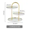 Soporte de Exhibición Cerámico para Mesa de Postres Soporte de Exhibición para Descanso de Té de Comida Fría Bandeja Alta Plato de Pastel de Boda Cumpleaños de Múltiples Capas