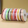 Rollo Grande de Cintas de Poliéster de Color Sólido de 1.0 cm para Decoración de Pasteles de Flores y Regalos, Lazos de Cinta de Satén Hechos a Mano para Floristerías