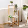 Estante para Flores de Balcón, Soporte para Macetas para el Recibidor, Soporte para Plantas para la Sala de Estar, Estante para Flores de Suculentas de Madera de Pie para Interiores Móvil