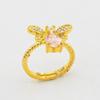Anillo de Abeja de Citrino de Moda Nueva de Weizhuang Abierto Ajustable para Mujer W134