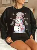 [Código Europeo Transfronterizo] Ropa Navideña Transfronteriza para Mujer, una Sudadera con Cuello Redondo y Dibujos, Estación Independiente de Aliexpress Amazon