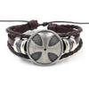 Pulsera de Cuero Redonda Cruzada Exagerada Retro Europea y Americana Ajustable para Hombre de Piel de Vaca Artículos Calientes de Puesto