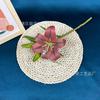 3D una flor dos capullos W Lirio película de impresión 3D flor de lirio arreglo floral para salón de bodas decoración del hogar flor de lirio de simulación
