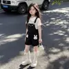 Conjunto de Verano para Niñas con Peto 2026 Nuevo Estilo Coreano Ropa de Verano para Niñas, Manga Corta Súper Linda para Niños