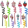 Venta al por mayor del fabricante Niña Fresa Popote Giratorio Parche de Plástico Drip de PVC Popote de Grado Alimenticio Popote de Petg de Gama Alta para DIY