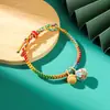 Pulseira de corda colorida do Festival do Barco-Dragão com pequenos zongzis, pulseira de seda com borla ajustável estilo étnico, pulseira de corda para saúde e paz