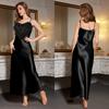 Transfronterizo Nuevo Lujo Serie Midnight Encaje Amor Camisola Larga Camisón Estilo Sexy Pijamas de Mujer Primavera y Verano SQ3553