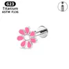 Aleación de Titanio G23 Tendencia Europea y Americana Girasol Lindos Energéticos Dulces Pendientes Tachuelas para Labios Tachuelas para Cartílago Piercing Joyería