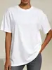 Comércio Exterior Camiseta Básica Cor Sólida Tamanho Plus Size Masculina e Feminina Camiseta de Camada de Base Manga Curta Algodão Puro Pesado Camiseta de Marca Tendência Atacado Personalização