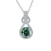 Venta Caliente Plata de Ley S925 Simulada Moissanita Colgante Collar Pipa Calabaza Femenino Gama Alta Cadena Clavícula Mayoreo