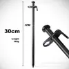 Estacas para Tienda de 20 cm/30 cm para Montañismo, Camping y Uso al Aire Libre, Estacas de Acero Negro Extendidas y Engrosadas para Asegurar Tiendas de Campaña y Toldos